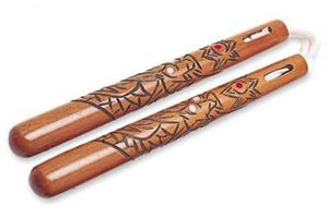 Carved Dragon Cord Nunchakus